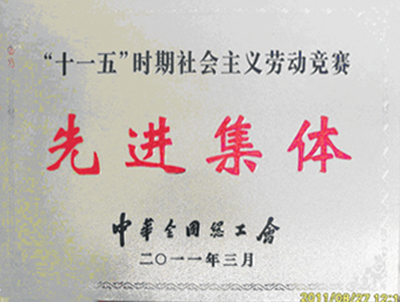 大明廚具獲評”十一五“時期社會主義勞動競賽先進(jìn)集體